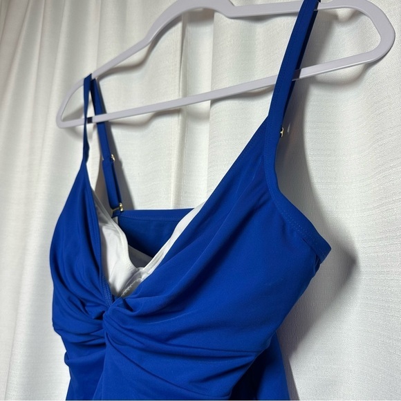 NEW BLEU Rod Beattie Tankini Top Womens 8D Let's Get Twisted Swim Cobalt Blue - Picture 5 of 12